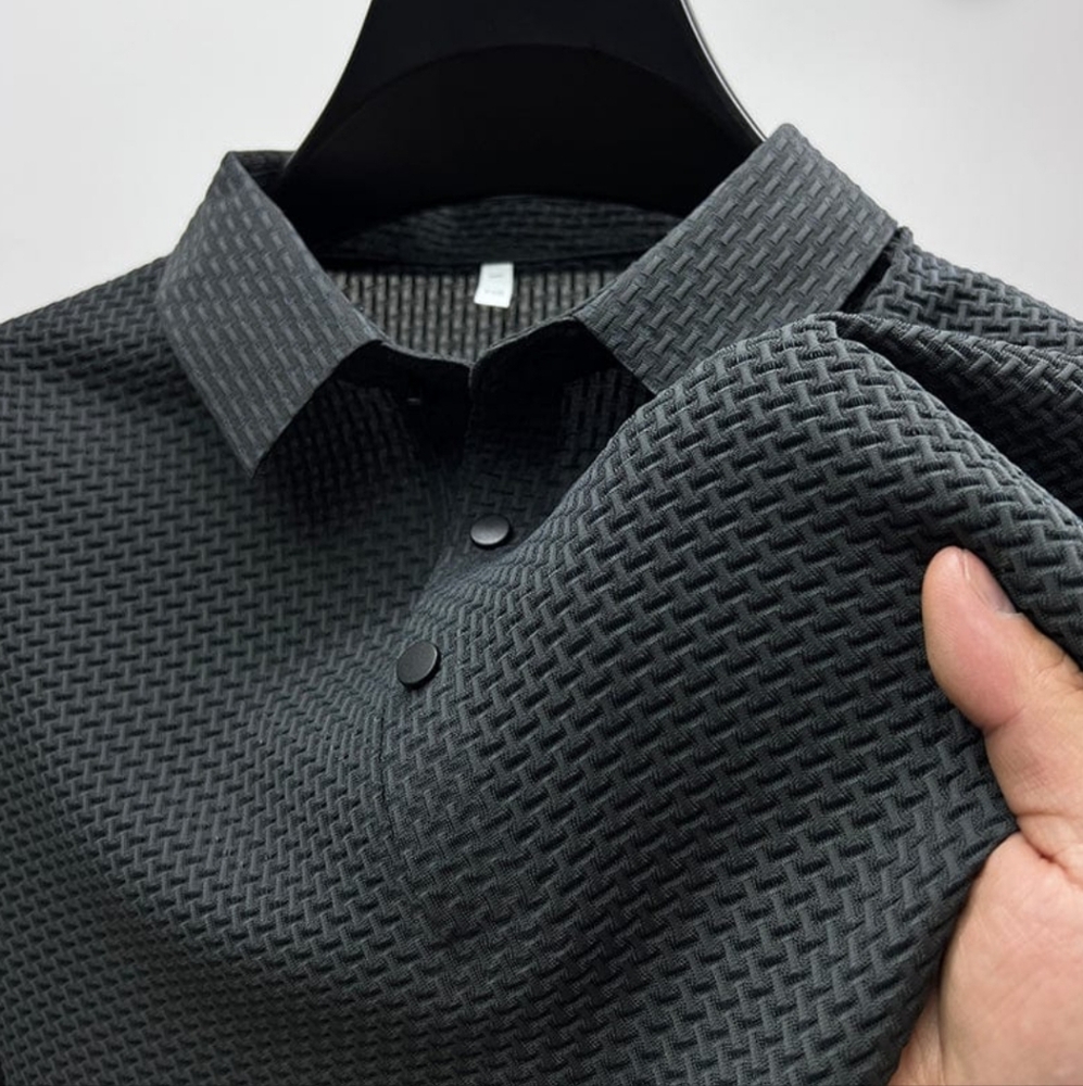 New, never worn dark gray polo shirt